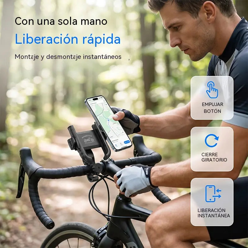 🚴‍♂️ Soporte para móvil de bicicleta con SecureLock | Compra 2 y llévate 1 gratis 🔥 | Antigolpes y de liberación rápida ✨