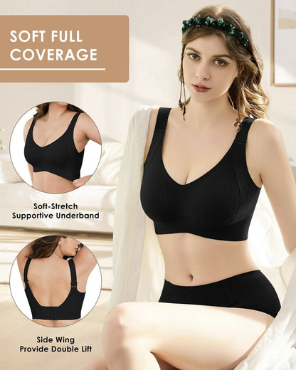 😍【Paquete de 3】Sujetador inalámbrico de una pieza para mujer❤️【40-95 kg】