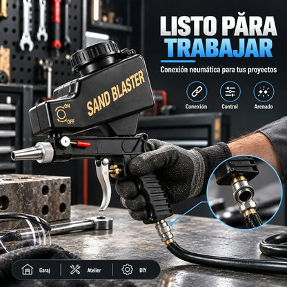 🔧💨 Pistola Neumática de Chorro de Arena | Mini Pistola Portátil para Eliminar Óxido, Pintura y Suciedad