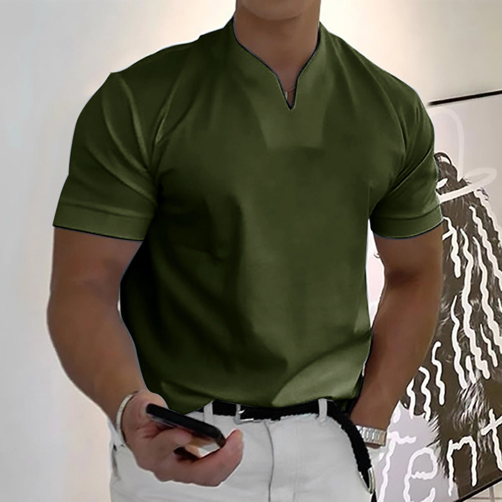🕺🕺【S-5XL】Camisa de manga corta de algodón elástico para hombre de verano