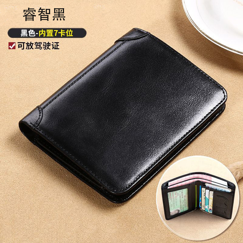 👝✨ Nueva cartera antirrobo de cuero genuino para hombre