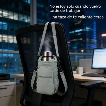 Bolsa para botella de agua con bolsillos para el teléfono