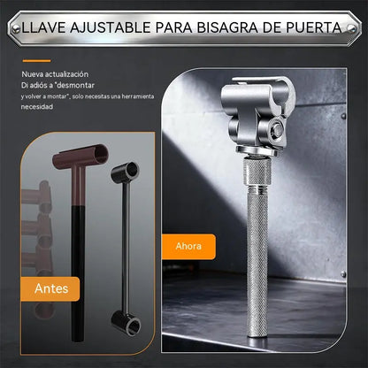 ⚙️🛠️🔩Tornillos para ajustar la holgura de la puerta, llaves ajustables y herramientas profesionales para ajustar las bisagras.