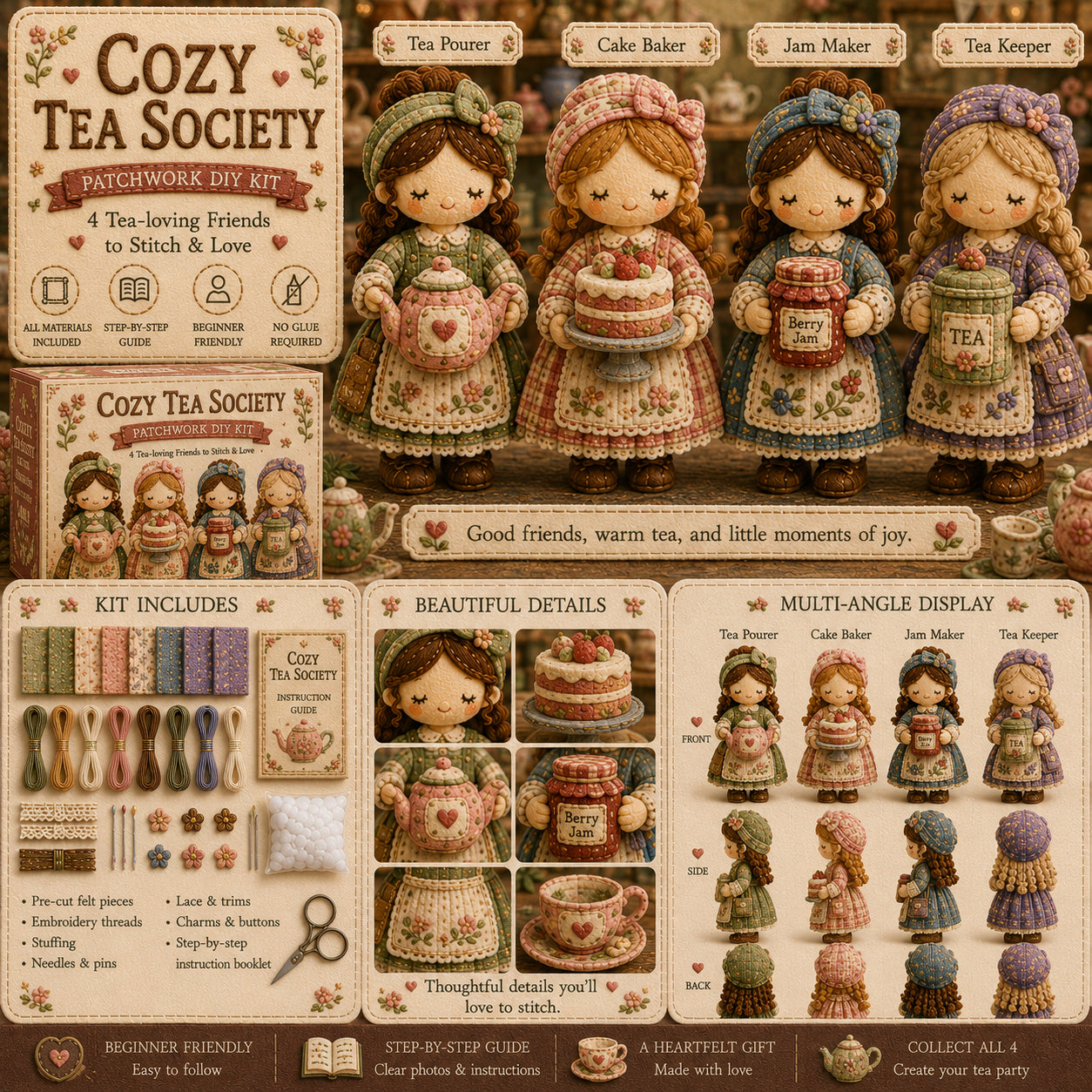 🎁Último día: ¡Disfruta de un 49% de descuento! 🧵 Kit de patchwork para armar en miniatura de la serie Mundo en miniatura.