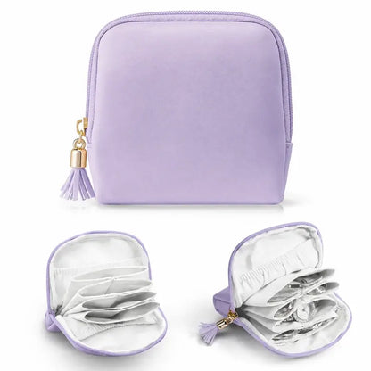 👝✨ Mini neceser multifuncional para mujer, ideal para guardar cosméticos, pintalabios, joyas y monedas.