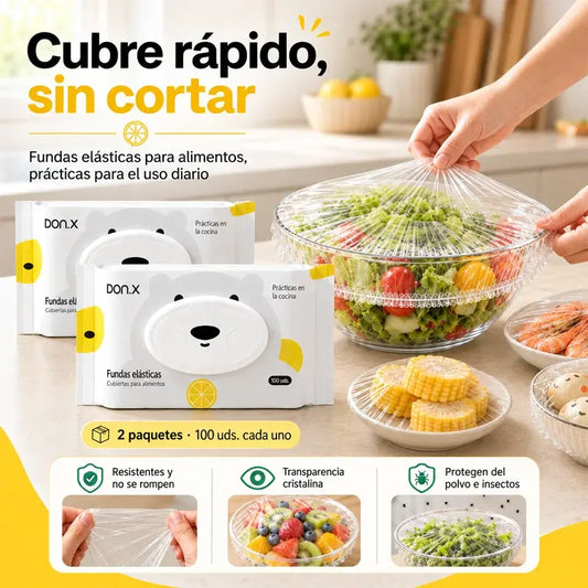 🔥Compra 1 y llévate 1 gratis🔥🥗✨ Fundas Desechables para Alimentos | Extra Grandes y Resistentes para Platos, Cuencos y Frutas