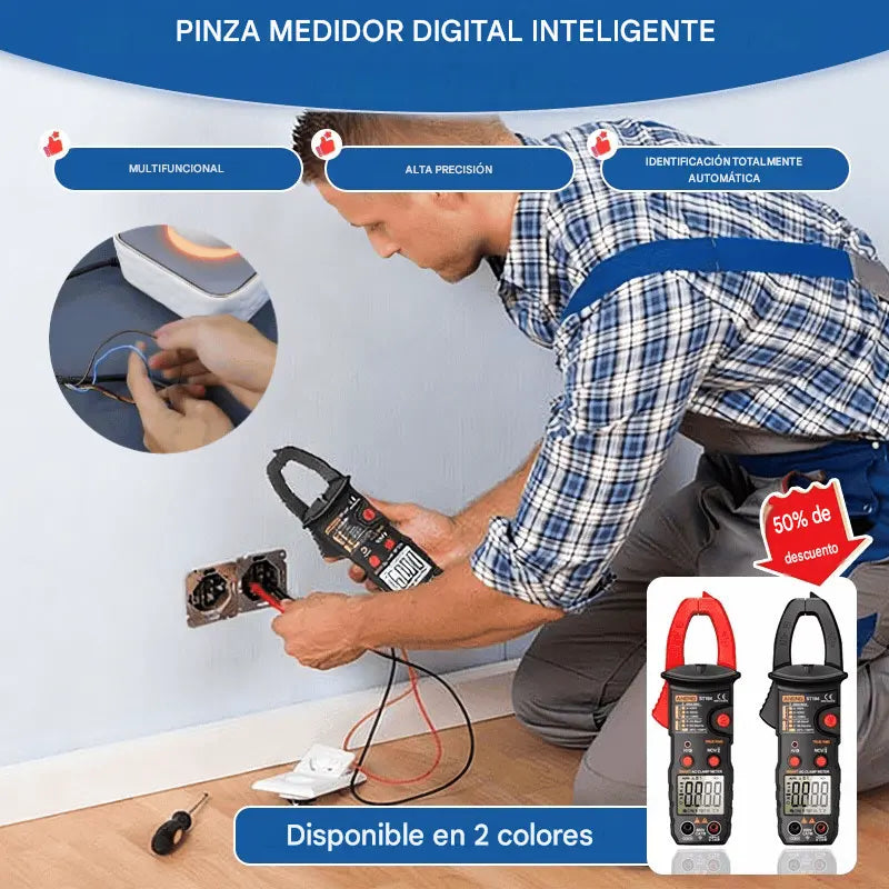 🔥【Oferta por tiempo limitado】🛠️Pinza digital inteligente, pinza de electricista multifuncional✅pinza amperimétrica de alta precisión✅ identificación completamente automática.