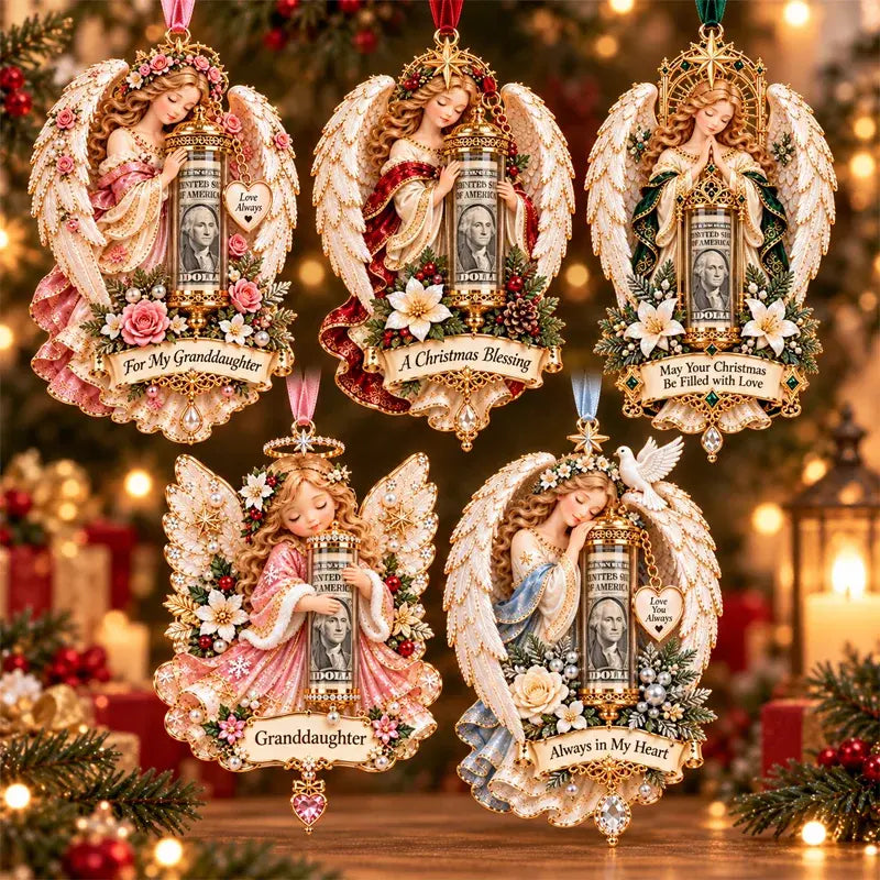🎁Cena za 10dílnou sadu je 880 českých korun✨Vánoční ozdoba na držák peněz s andělem