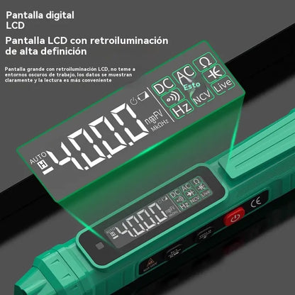 Multímetro digital inteligente multifuncional de alta precisión y lápiz de prueba (2 en 1)