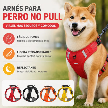 🐶【5–30 kg】Arnés antitirones para perros, fabricado con material de malla transpirable que evita la sensación de calor, con material reflectante.