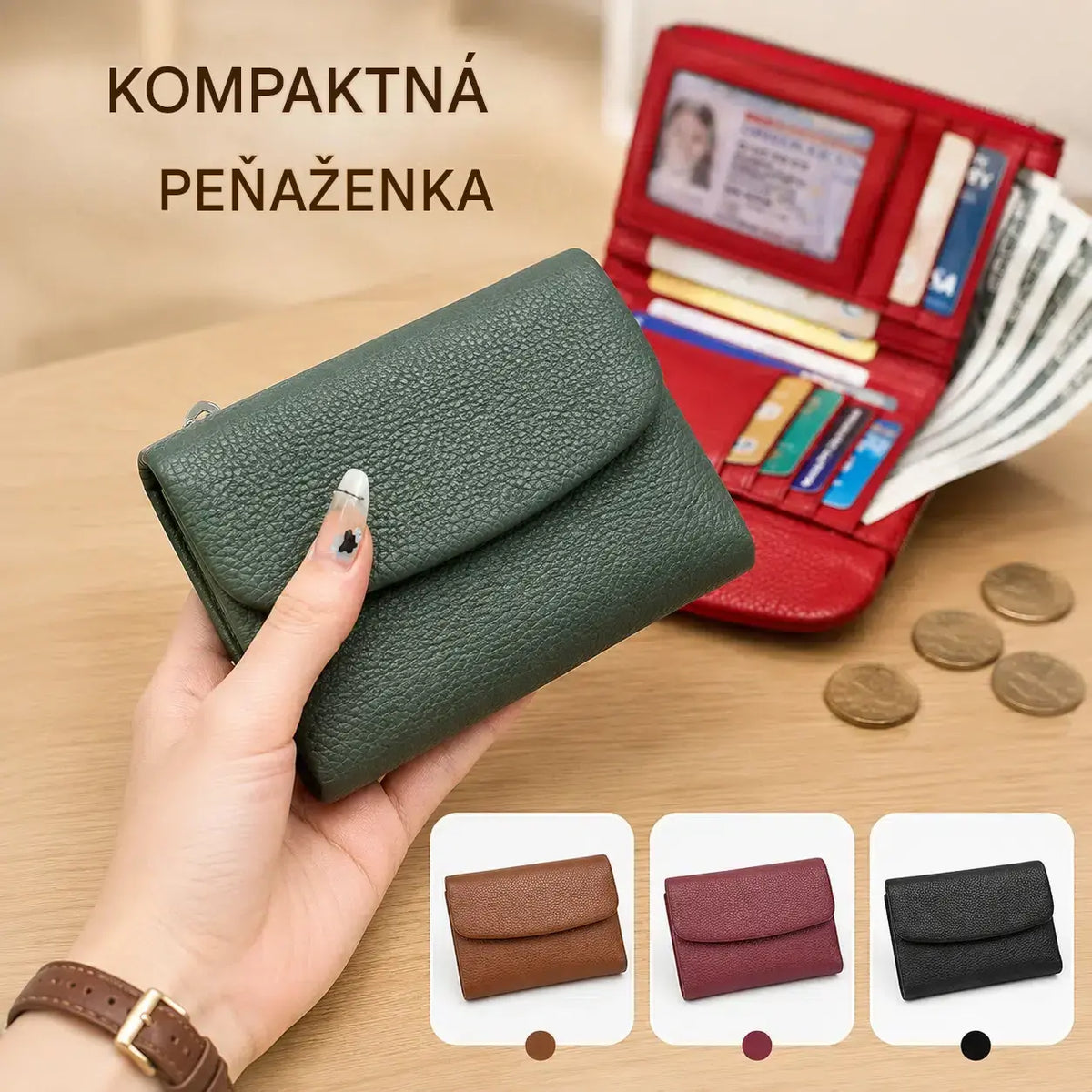 Unisex peňaženka z pravej kože s RFID ochranou Pebble