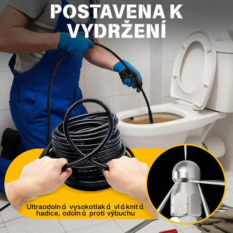 Limpiador de tuberías multifuncional de alta presión / equipado con boquilla de alta presión y manguera larga / utilizado para desatascar tuberías de desagüe y eliminar obstrucciones.