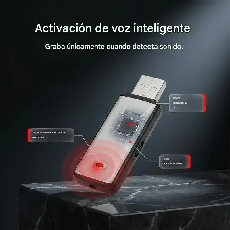 Grabadora de voz USB portátil de alta resolución con reducción de ruido