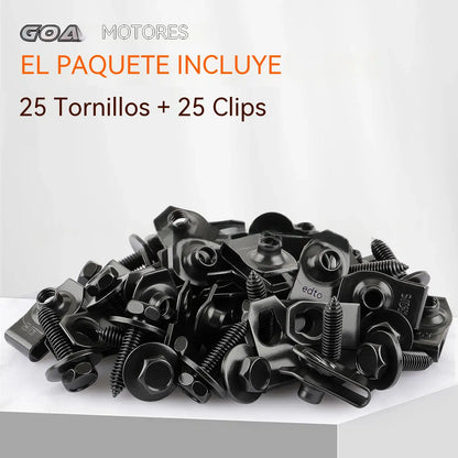 Clips para carrocería, pernos M6 y tuercas en U M6, tornillos de rosca puntiaguda 6m, tornillos M6, sujetadores de hierro.