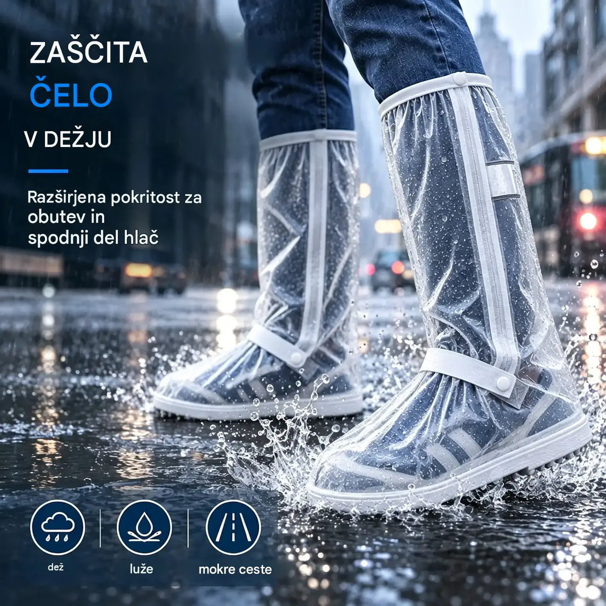 【1 par】Zaščitite svoje superge pred premočenjem! Trpežne vodoodporne prevleke za čevlje: nedrseče in zložljive – preproste za prenašanje v torbi 🌧️