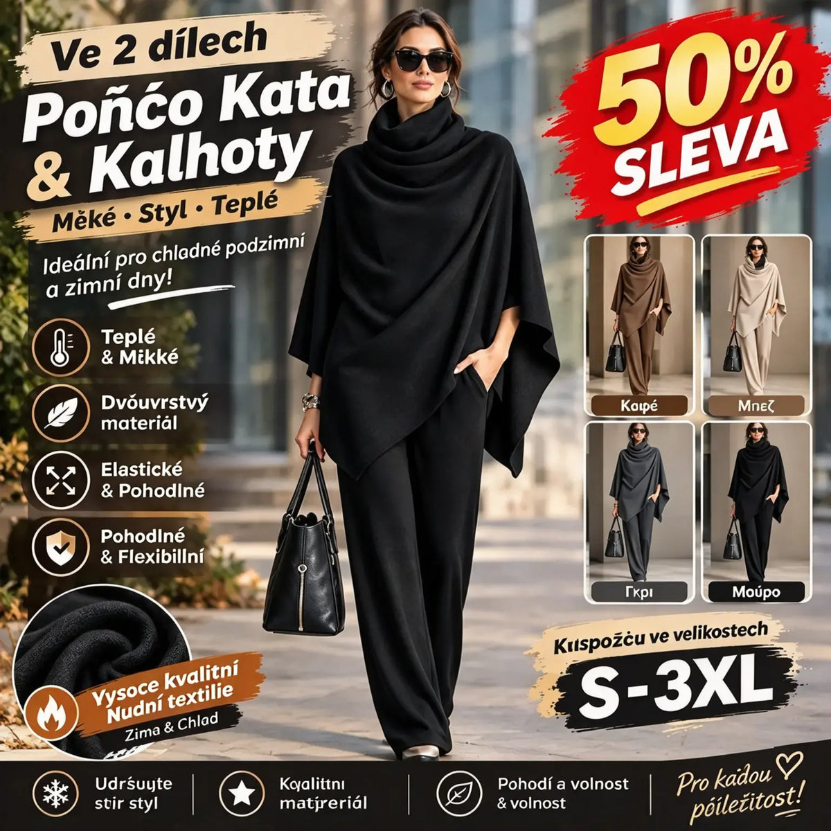 ❄️✨ Komplet z umělého semiše – hřejivý, stylový a jednoduchý, vytváří sofistikovaný zimní vzhled 💃🧥