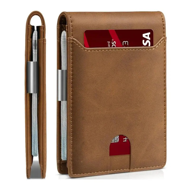 🖤 Cartera RFID de Fibra de Carbono para Hombre – Tarjetero Ultrafino con Clip para Billetes y Múltiples Ranuras