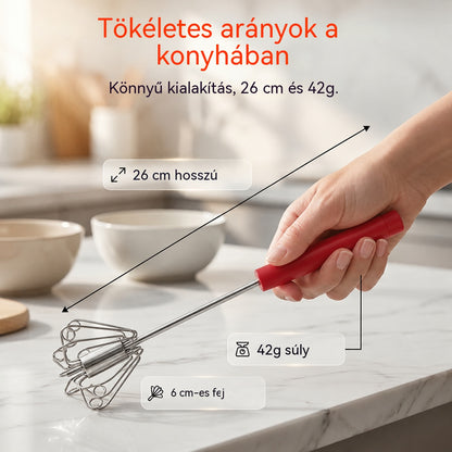 🥳Vásárolj 1-et, kapsz 1-et ingyen🥳💞Több mint 50 000 darab eladva!🥚💪 50% kedvezmény! Félautomata kézi tojáshabverő: nyomd meg és pörgesd – nincs szükség áramra. Másodpercek alatt felvered a tojást és a tejszínt. Kíméletes a csuklódnak! ✨🧁
