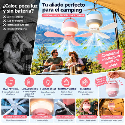 ⏰ Oferta por tiempo limitado: ¡Ventilador de techo recargable con luz LED! 🌬️✨