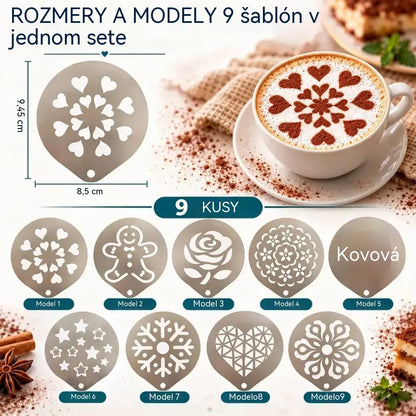 ✨9 položek za 520 Kč☕ Nerezová oceľová forma na kávové latte art