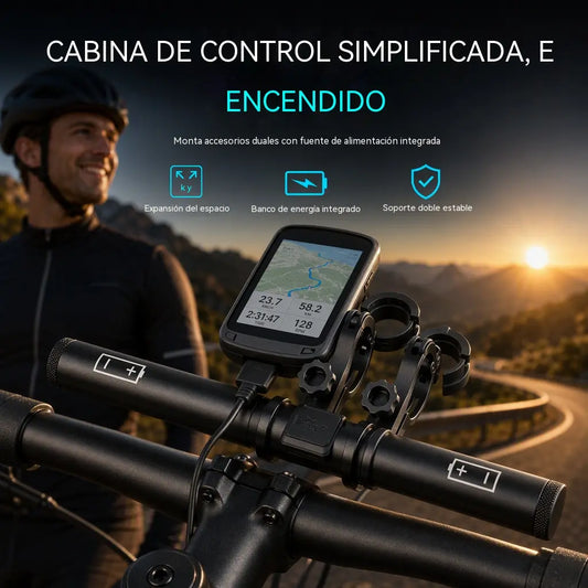 📢📢 ¡50% de descuento! ⏰ Extensor para manillar de bicicleta con batería externa USB 🚴