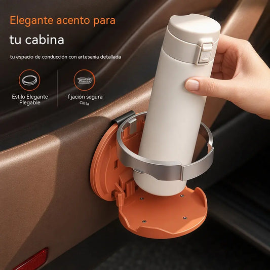 🚗 🥤 Portavasos plegable y multifuncional para puerta de coche: soporte de gran diámetro para bebidas y botellas de agua.