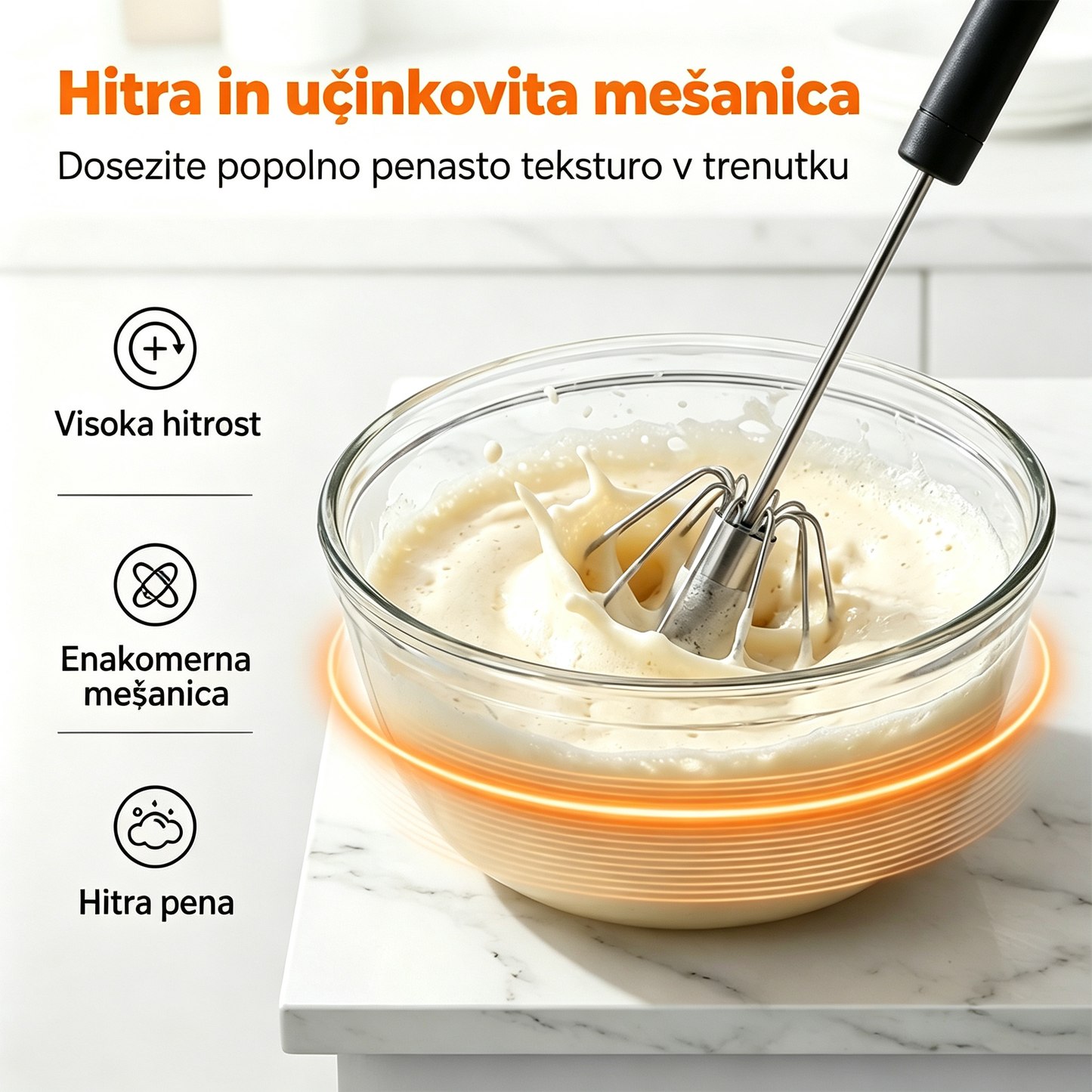 22 € [komplet 2 kosov] Polavtomatska metlica za jajca iz nerjavečega jekla