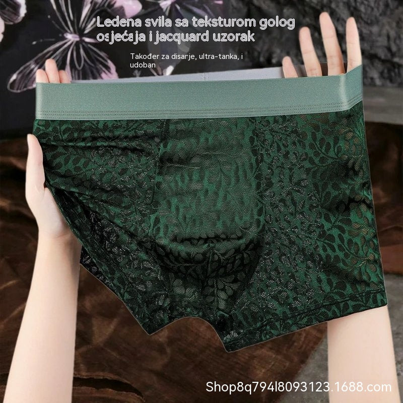 【L-4XL】Muško mrežasto donje rublje od ledene svile, plus veličine, prozračno.