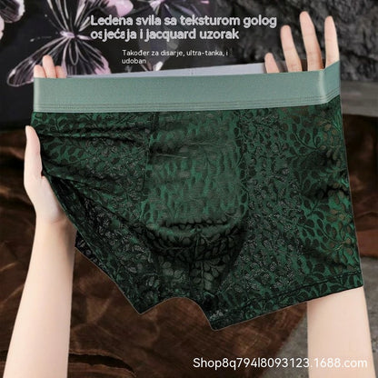 【L-4XL】Muško mrežasto donje rublje od ledene svile, plus veličine, prozračno.