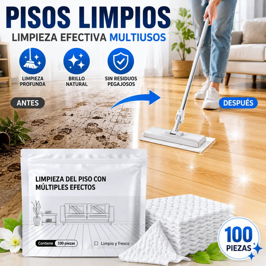 100 unidades de pastillas limpiadoras multiusos antibacterianas y desodorizantes | Aptas para madera dura, suelos laminados, azulejos y paredes de autocaravana