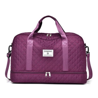 🔥Elegante bolsa de viaje de gran capacidad con diseño de separación para uso húmedo y seco, adecuada para yoga y fitness.