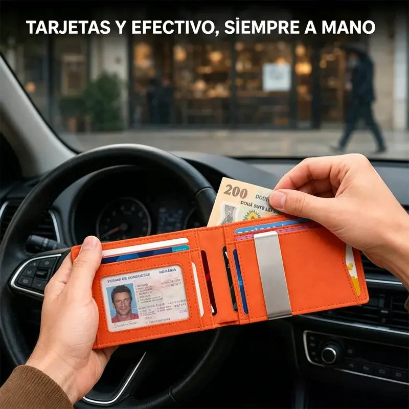 🖤 Cartera RFID de Fibra de Carbono para Hombre – Tarjetero Ultrafino con Clip para Billetes y Múltiples Ranuras