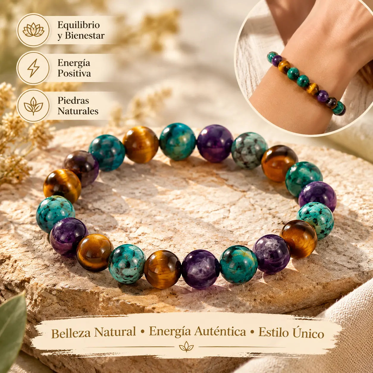 🔥Compra 1 y llévate 1 gratis🔥Pulsera de cuentas de piedra natural