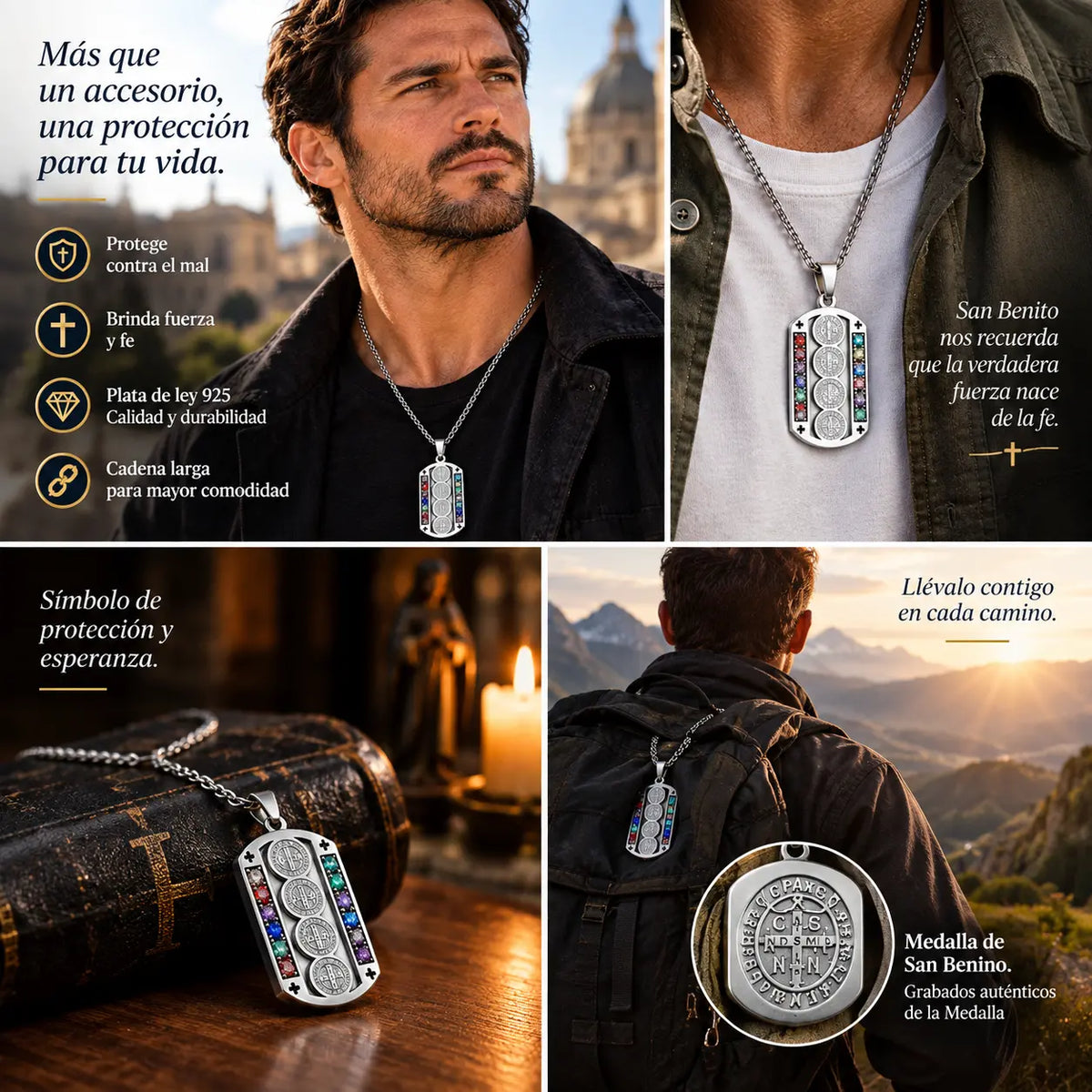 ⏰ Colgante protector para hombre