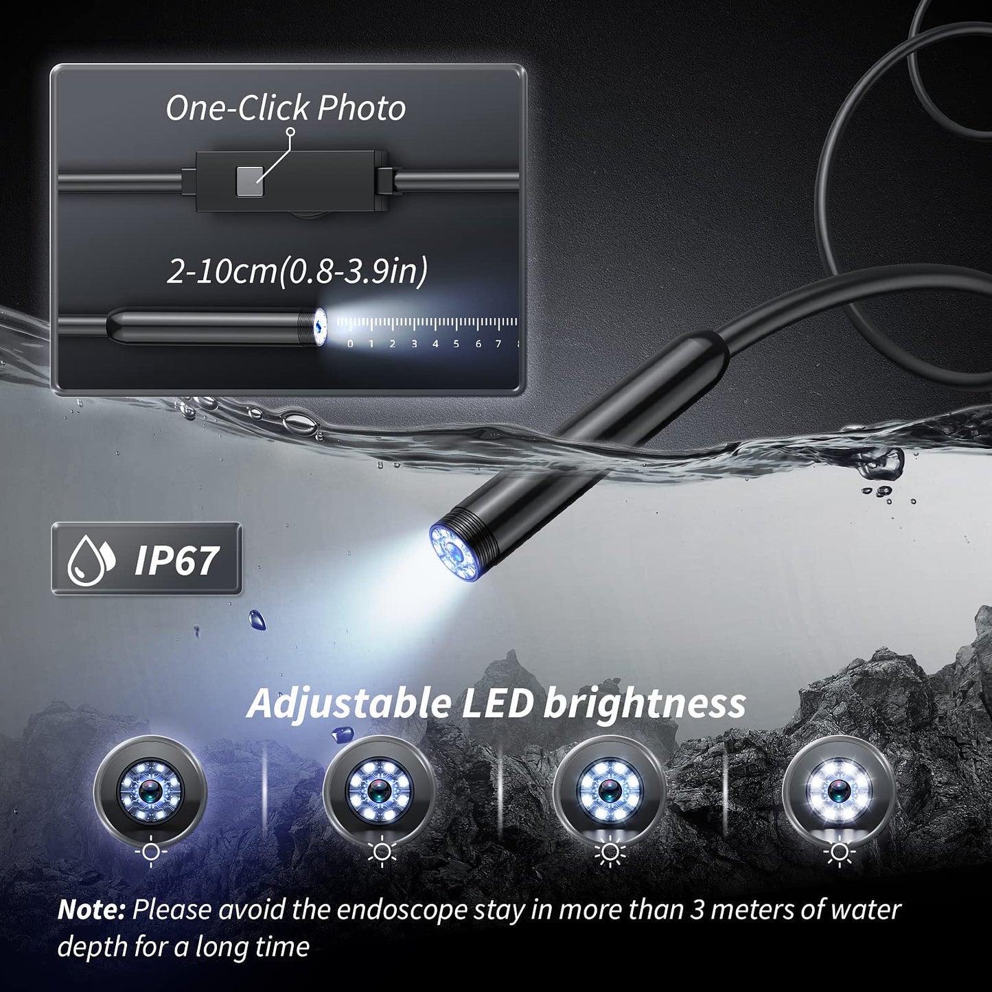 ‼️【5M】Csatlakoztasd és használd endoszkóp kamera – HD 1080p, IP67 vízálló és közvetlenül működik iPhone, Android és iPad készülékekkel