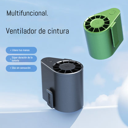 💨🌀 Nuevo mini ventilador portátil recargable por USB para exteriores, que se lleva en la cintura.