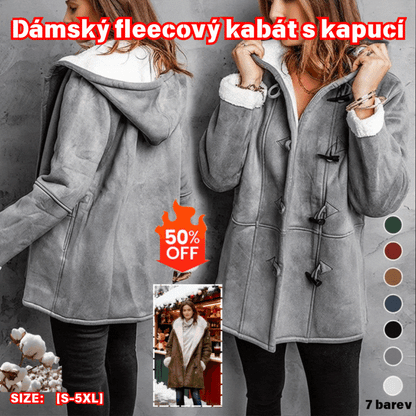 🐏 Sezónní sleva -43% 🔥【S-5XL】Dámský zimní kabát s fleecovou podšívkou a kožíškovým límcem