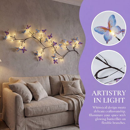 ✨ Luces LED Flexibles en Forma de Enredadera con Mariposas – Decora tu Hogar con un Ambiente Mágico y Cálido 🦋💡