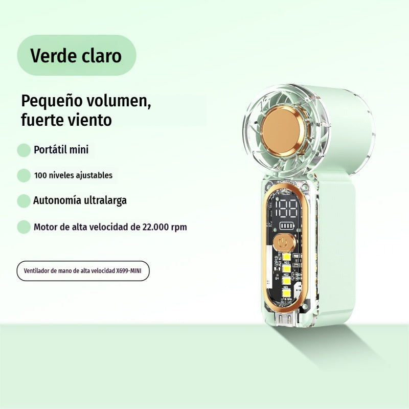 Ventilador pequeño portátil de alta velocidad y larga duración.