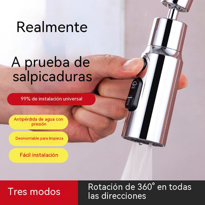 🔥💦 【Compra uno y llévate otro gratis】Grifo de cocina universal con filtro | A prueba de salpicaduras y con amplificador de presión