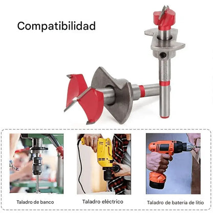 ⚙️【Un juego de 5 piezas】🛠️ Juego de Brocas Forstner Ajustables con Posicionamiento Preciso de Carburo 15-35 mm