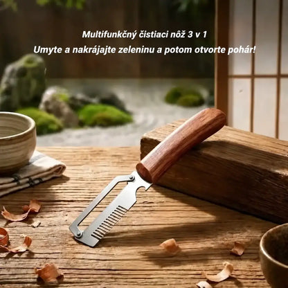 🔥Kúpte 1 kus a získajte 1 zadarmo (2 kusy)🧅🔪 Multifunkčná kuchynská škrabka 3 v 1: Šúpe, krája a otvára fľaše! 🔥
