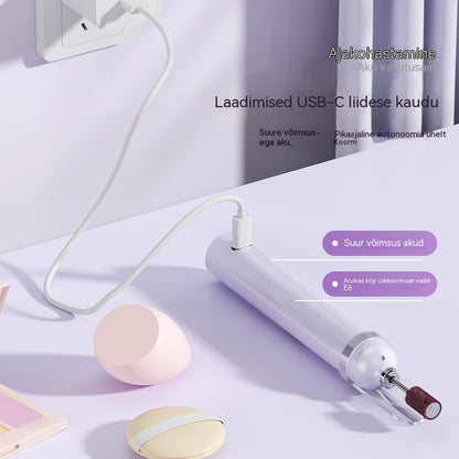 💅2-ühes elektriline küüneviil LED-lambiga (kuivatuslamp + 5 poleerimispead)