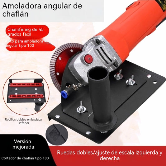 [Tipo 100] Herramienta de biselado + boquilla + manguera de agua --- Amoladora angular modelo 100 nueva con bisel. Cortador angular de 45 grados.