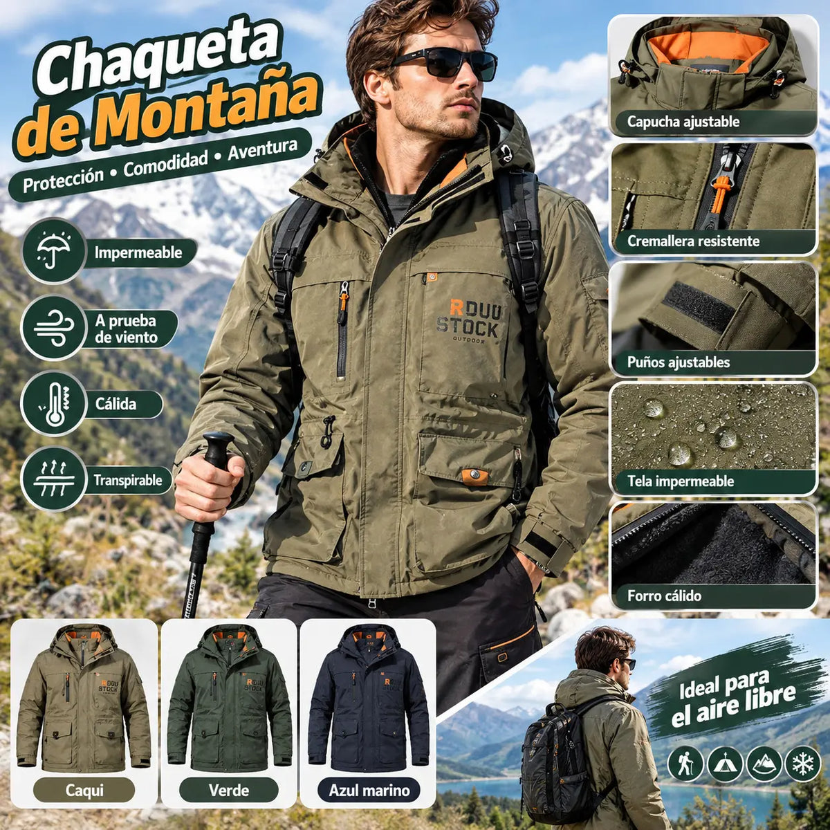 🔥【M-5XL】Chaqueta impermeable y cortavientos para hombre, otoño 2026