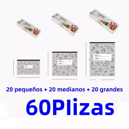 🔥🔥Un total de 60 bolsas de papel de aluminio antibacterianas, súper fáciles de usar, para conservar la frescura.