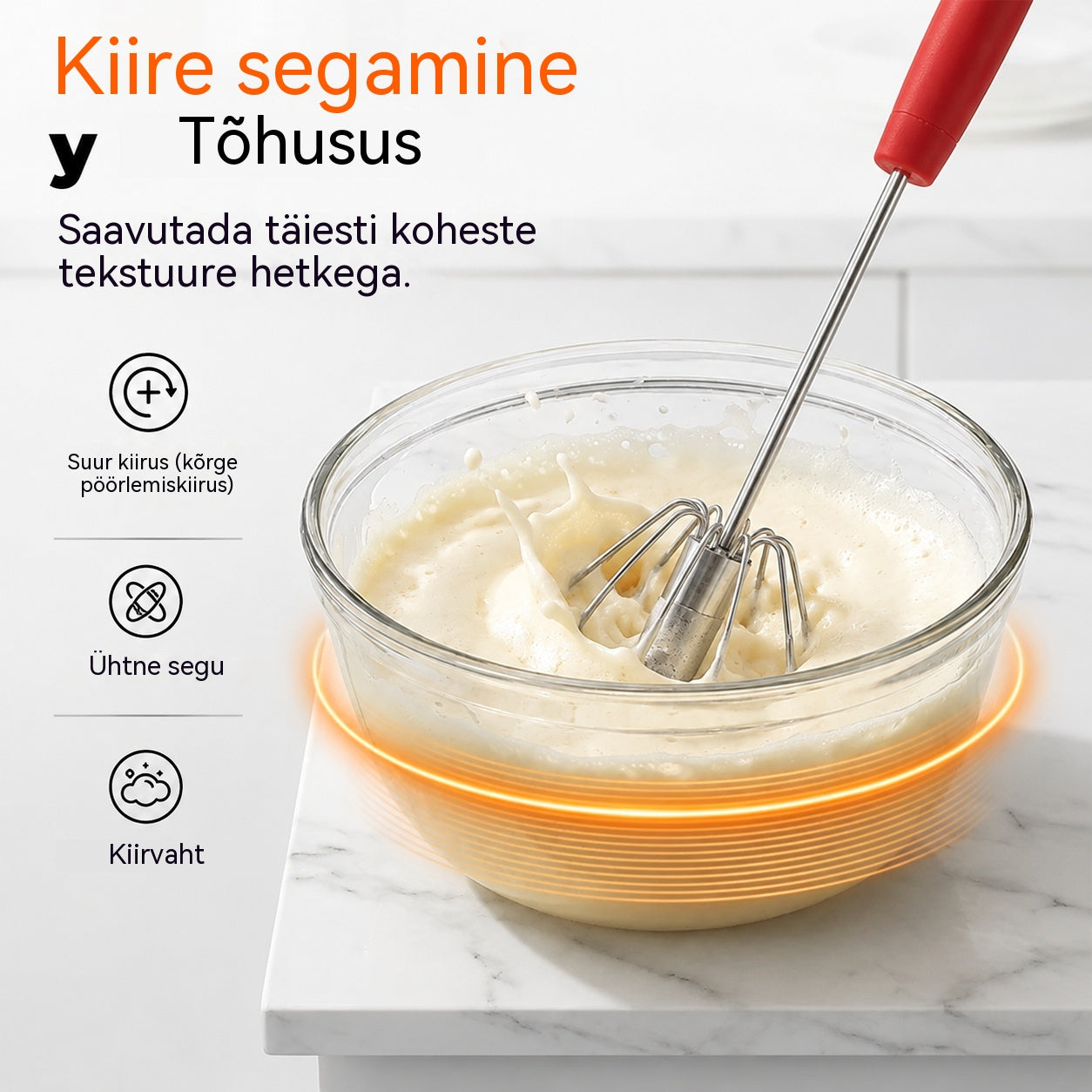 🥳Osta 1, saa 1 tasuta🥳💞Müüdud üle 50 000 ühiku!🥚💪 50% allahindlust! Poolautomaatne käsitsi munavahustaja: vajuta ja keeruta – elektrit pole vaja. Vahustab munad ja koore sekunditega. Randmesõbralik! ✨🧁