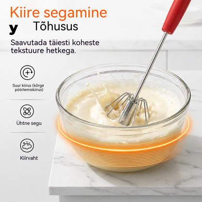 🥳Osta 1, saa 1 tasuta🥳💞Müüdud üle 50 000 ühiku!🥚💪 50% allahindlust! Poolautomaatne käsitsi munavahustaja: vajuta ja keeruta – elektrit pole vaja. Vahustab munad ja koore sekunditega. Randmesõbralik! ✨🧁