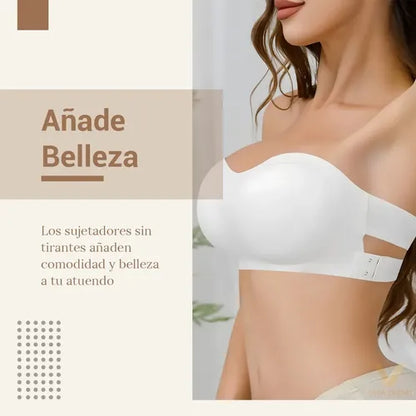 🌸🎁Conjunto de 3 sujetadores sin tirantes con efecto push-up e invisibles en tirante.