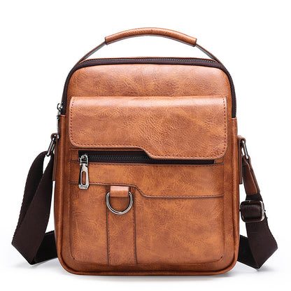 Nuevo bolso de hombro informal retro de piel de vaca de gran capacidad para hombre